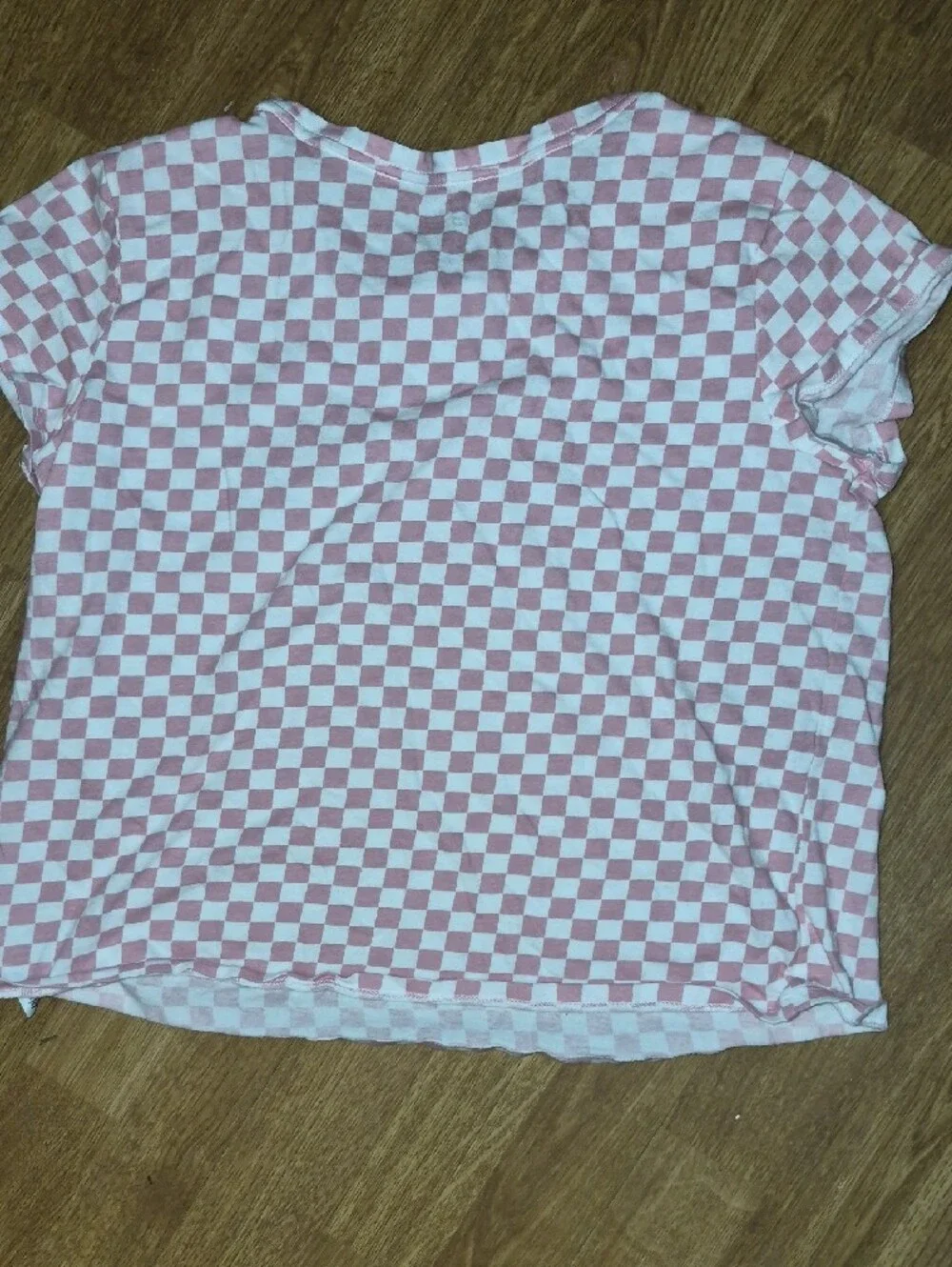 Pink Checkered Strawberry Graphic Tee - Girls XXL